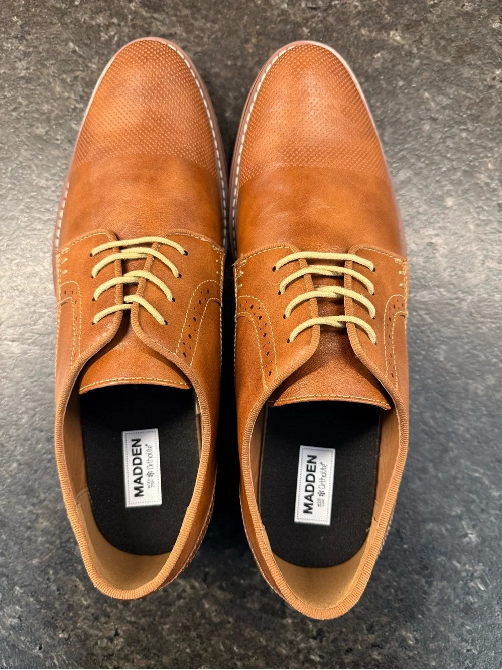 Madden Men's Leather Dress Shoes in Cognac, Size 11.5